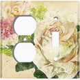 thumbnail image 4 of Metal Light Switch Plate Outlet Cover Flower White Rose ROS008, 4 of 13