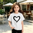 thumbnail image 3 of HAiming Girls Summer T Shirts Short Sleeve Printed Cute Trendy Tee Vacation Workout Kids Tops Solid Color Casual Scoop Neck Blouses, 3 of 5