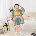 thumbnail image 6 of FORMRS Wearable Blanket Hoodie with Sleeves for Kids Cozy Flannel Sweatshirt, Blue Rainbow, 6 of 7