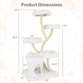 thumbnail image 3 of Gymax Freestanding Cat Tower Tall Cat Tree w/ four Flower-shaped Platforms Cat Condo White, 3 of 10