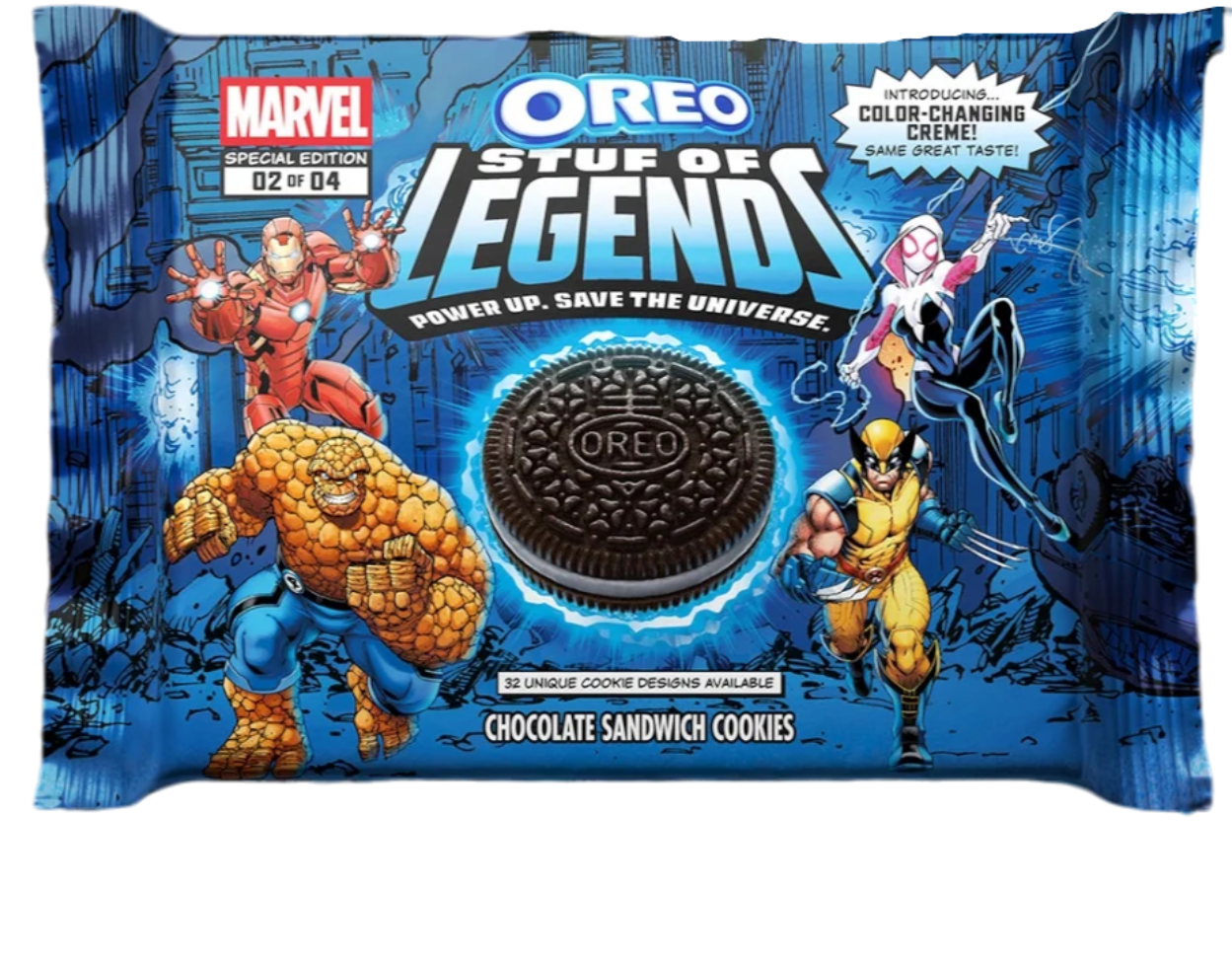 Oreo Marvel Stuf of Legends Special Edition Sandwich Cookies, Pack of THREE, 10.68oz Ea