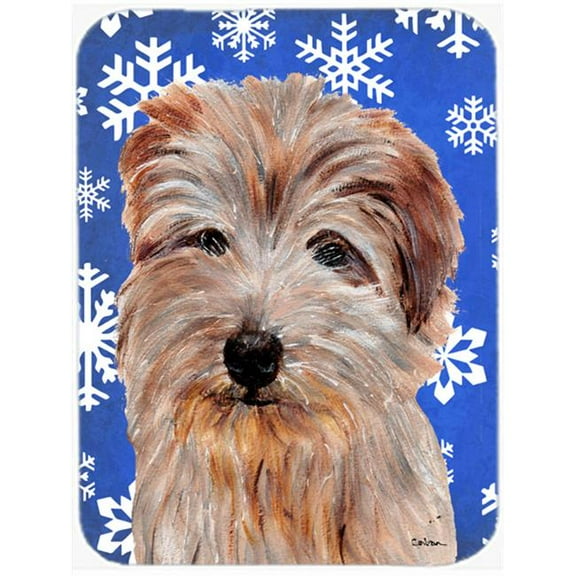 Norfolk Terrier Winter Snowflakes Mouse Pad, Hot Pad Or Trivet, 7.75 x 9.25 In.