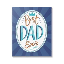 Stupell Industries Best Dad Ever Striped Phrase Holiday Painting Gallery Wrapped Canvas Print Wall Art