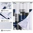 thumbnail image 2 of Black and Grey Shower Curtain Set with 12 Metal Hooks, Black Geometric Shower Curtain Modern Black White Silver Shower Curtains for Mens Bathroom, Decorative Bath Curtain, Water Repellent 72x72, 2 of 6