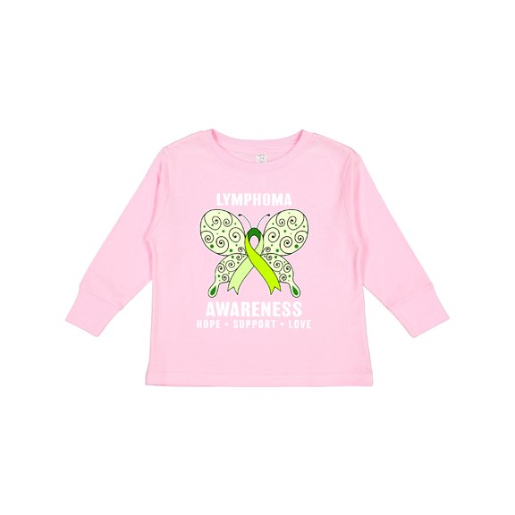 Inktastic Lymphoma Awareness Hope Support and Love Boys or Girls Long Sleeve Toddler T-Shirt