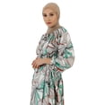 thumbnail image 3 of Ecru - Green - Floral - Crew neck - Unlined - Modest Dress - Refka, 3 of 5