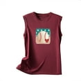 thumbnail image 4 of Tank Tops for Women Under $5 Clearance,AXXD V-neck Sleeveless Love Printed Pullover Black Tank Dress for Women Wine 8, 4 of 5