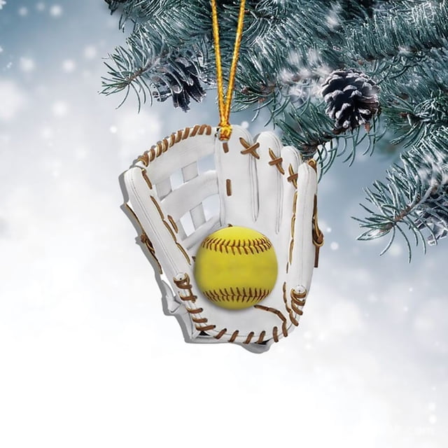 Christmas Decor Hangs Personalized Softball Glove Ornament Softball Custom Name Ornament Softball Glove Flat Ornament Softball Lover Custom Softball Team Gift For Softball Player Softbal Ornament
