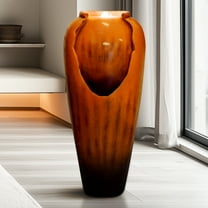 30.7in High Floor Contemporary Vase Water Fountain with LED Lights for Home and Garden Decor