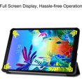 thumbnail image 4 of Funda para LG G Pad 5 10.1, funda inteligente con tres pliegues, delgada y liviana, para tableta LG G Pad 5 de 10.1 pulgadas, lanzamiento en 2019, modelo: LM-T600L, 4 of 7