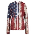thumbnail image 5 of 250th Anniversary Patriotic Hoodie for Women - Vintage American Flag Sun Protection Jacket with Pockets, Full Zip Up Long Sleeve Athletic Cover Up for Independence Day Dark Blue L, 5 of 6