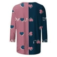 thumbnail image 5 of Horkkom Heart Shirts for Women 3/4 Length Sleeve Valentines Shirts Crewneck Heart Print Graphic Tees S, Gifts for Women, 5 of 6