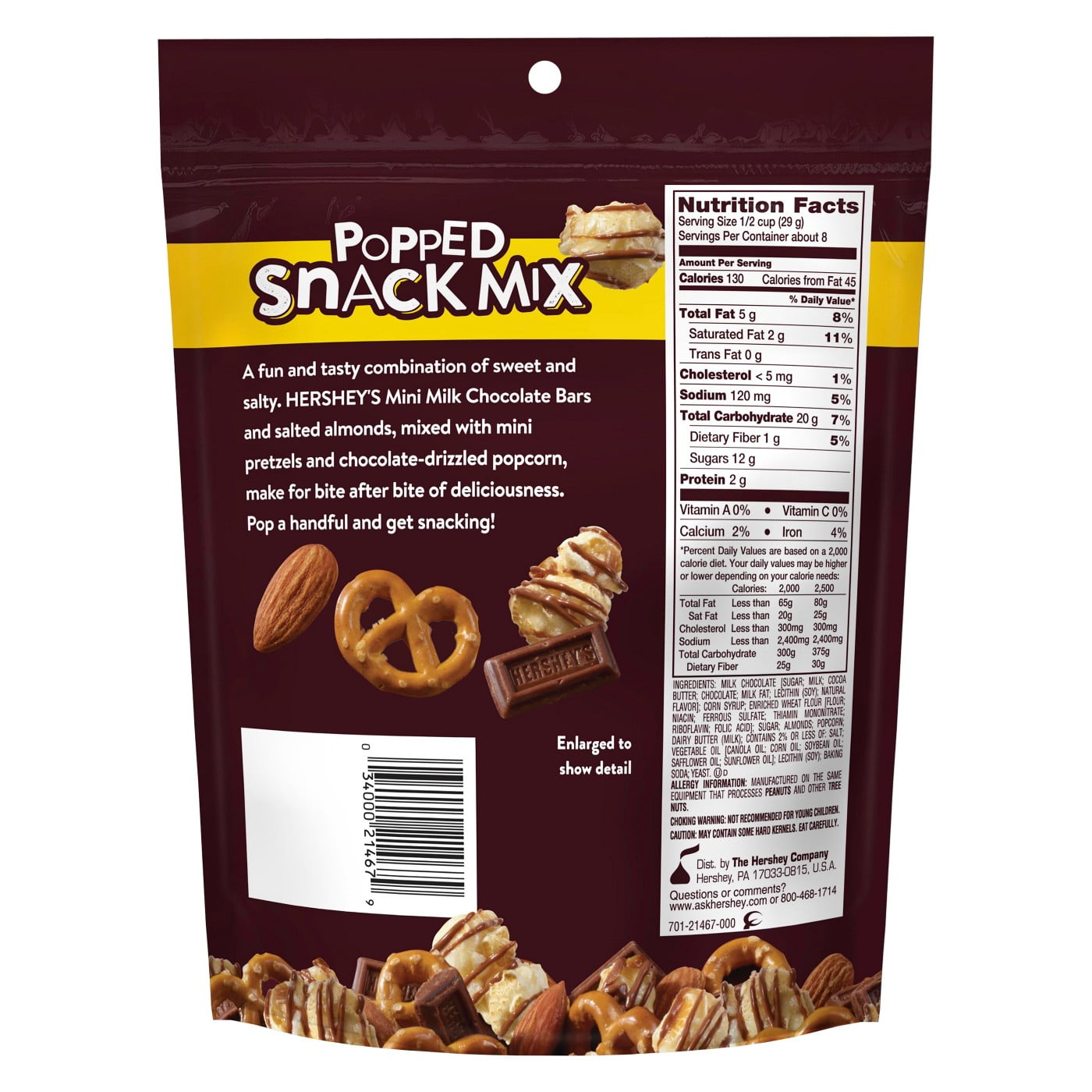 Hershey S Popped Snack Mix 8 Oz Walmart Com Walmart Com