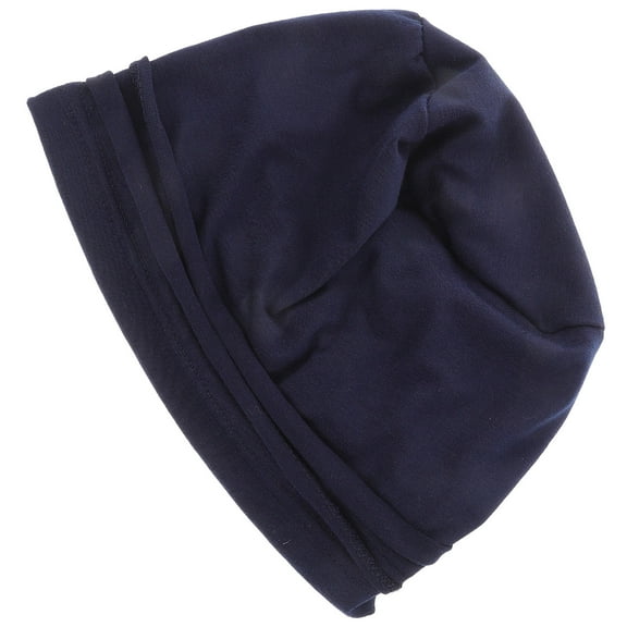 WHAMVOX Dark Blue Sleep Turban Headwear Scarf Beanie Cap Hat For Hair Loss Hair Loss Women Headwrap Turban African Headwrap Fashion