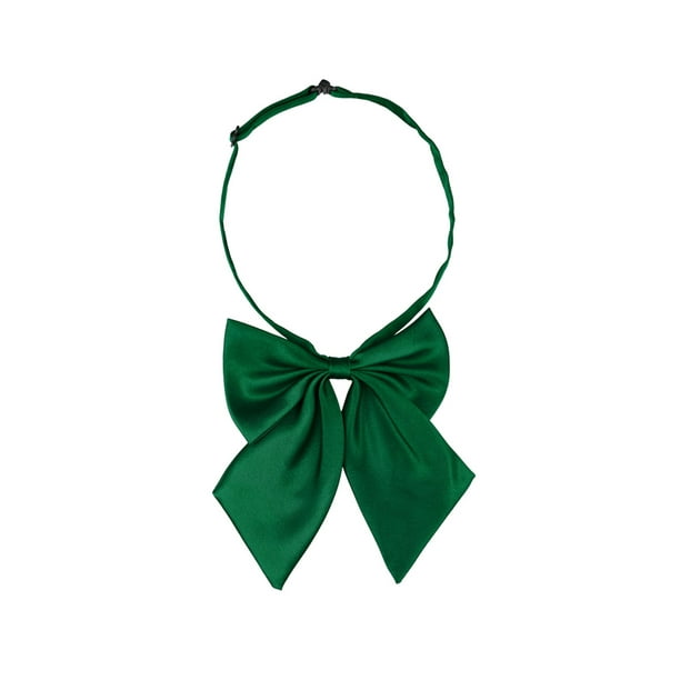 Corbata de moño preatado ajustable para mujeres INSPIRE CHIC de color sólido verde