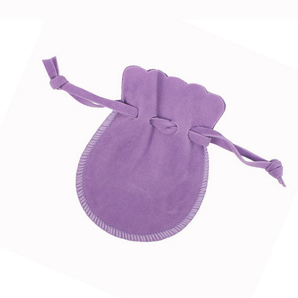 Qarigey 50 Uds bolsa de joyería con cordón de doble cara bolsa de elevación de pila regalos adornos de franela redonda embalaje de joyería boda Ropa, zapatos y accesorios Miscelánea Púrpura Qarigey AP015690-02