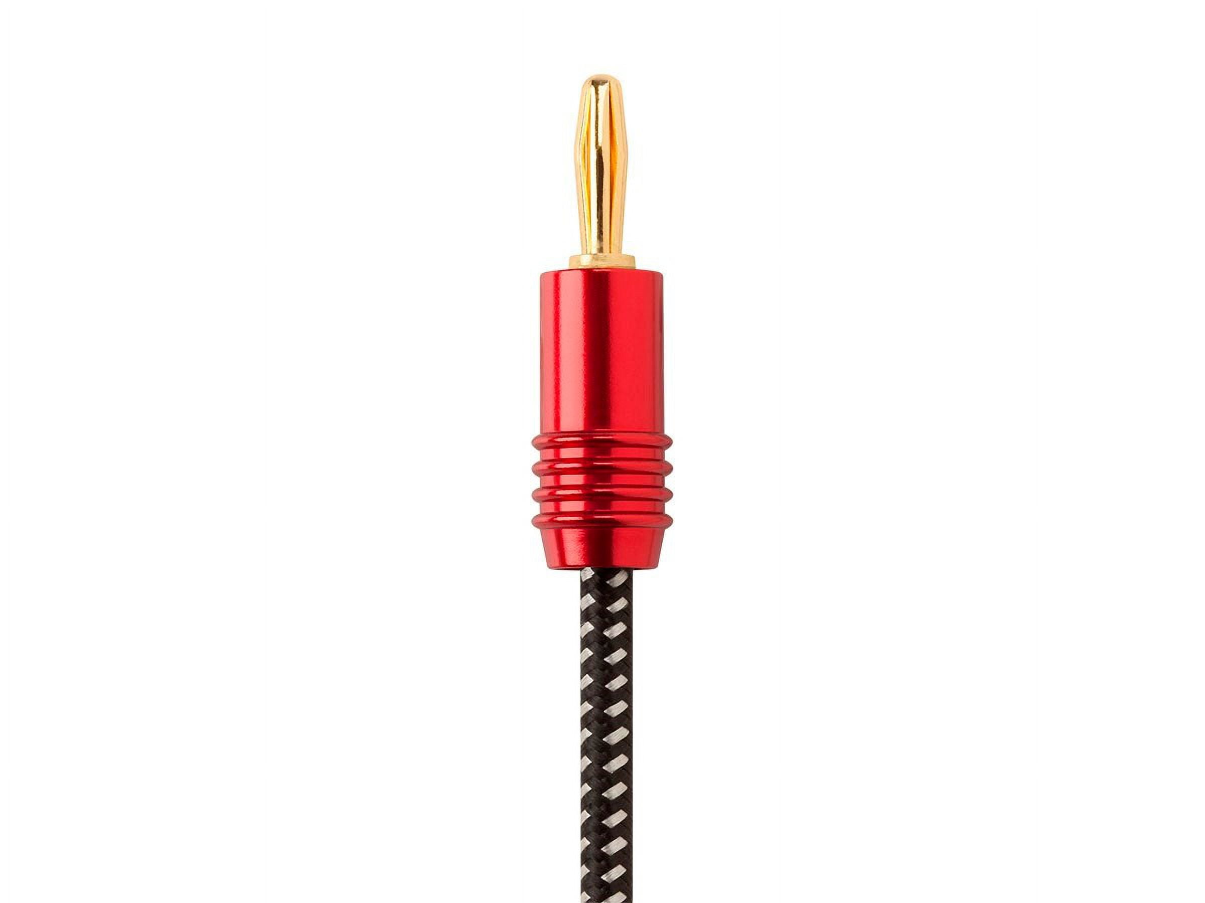 Monoprice Speaker Wire, Braided with Banana Plugs, 2-Conductor, 14AWG, 3ft