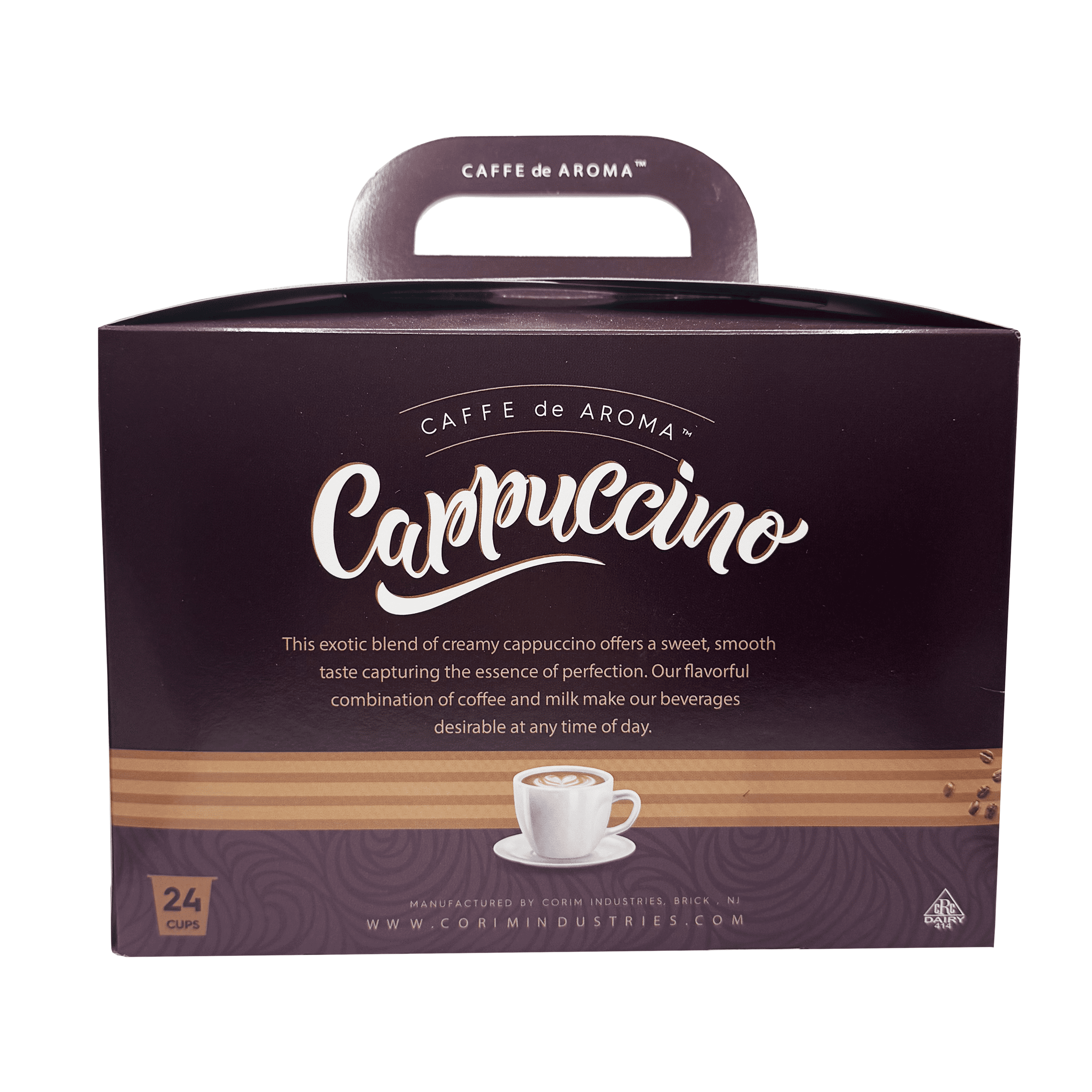 Caffe de Aroma Cappuccino Sampler, 24 Single-Serve Cups – 3 Flavors, 8 Cups Each: Vanilla Chai Tea, Caramel Cappuccino & French Vanilla – Compatible with Keurig K-Cup Brewers