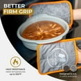 thumbnail image 3 of Premium Pot Holders - 500°F Heat Resistant - Non Slip Textured Silicone Grip - Washable Mittens for Cooking Baking - Flexible Soft Terry Cloth Cotton Lining - Set of 2 by Cook'n'Chic, 3 of 7