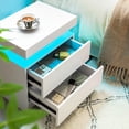 thumbnail image 5 of SAYGOGO 2 Drawer White Nightstand, Modern Adjustable LED Bedside Table with Open Shelf for Bedroom, 5 of 9
