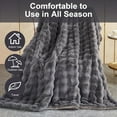 thumbnail image 3 of JIAN YA NA Luxury Rabbit Plush Faux Fur Throw Blankets, 1000GSM Soft and Warm Thick Cozy Throws, Double Sided Fluffy Plush Blanket for Sofa Couch Bed Living Room in Fall Winter (130x160cm, Dark Gray), 3 of 10