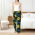 thumbnail image 5 of Uemuo Sunflowers And Blue Flower Pattern Women's Wide Leg Palazzo Lounge Pants with Pockets Light Weight Loose Comfy Casual Pajama Pants-Large, 5 of 9
