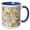 Blue/White, variant on 3drose, Elegant Lemon Floral Grunge Collage Pattern, 11oz Mug