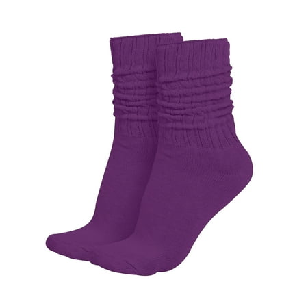 

MDR Lightweight Cotton Slouch Socks For Women and Men 1 Pair Size 9 to 11 (Dark Purple)