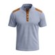 thumbnail image 4 of Ceisia Men's Loose Fit Ribbed Polo Shirt Short Sleeve Stand Collar Color Block Casual Daily Summer Tops Sky Blue L Gifts, 4 of 4