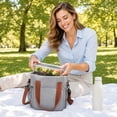 thumbnail image 4 of Insulated Lunch Bag | Reusable Cooler Lunch Bag with Shoulder Strap | Canvas Lunch Bag for Work and Outdoor Use | Lunch Tote Bag for Women and Men, Gray, 4 of 6