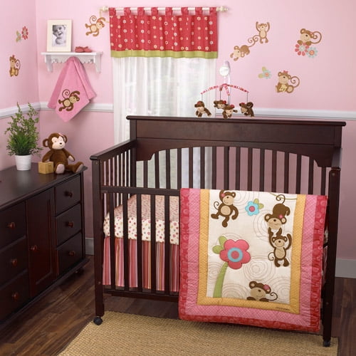 Cocalo Coco Company Melanie The Monkey 4 Piece Nursery In A Bag Bedding Set Walmart Com Walmart Com