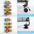 thumbnail image 4 of 4 Tier Fruit Vegetable Storage Basket Stand w/Wheels Cart Rack Kitchen Bathroom, 4 of 7