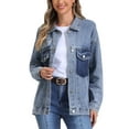 thumbnail image 4 of Chaquetas de mezclilla INSPIRE CHIC para mujeres, con botones, de manga larga, decoradas con cuentas, chaquetas de camionero de moda, 4 of 6