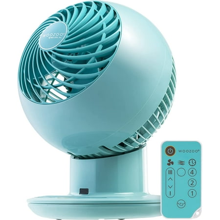 

WOOZOO Oscillating Fan Vortex Fan DC Motor Quiet and Eco Friendly 22 dB on Low 6-in-1 Fan w/ Remote/ 8 Speed Settings 82 ft Max Air Distance Medium White (594343)