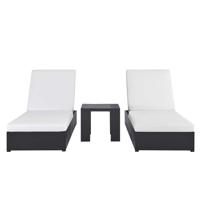 Tahoe Ensemble de Chaise Longue 3 Pcs en Gris et Blanc