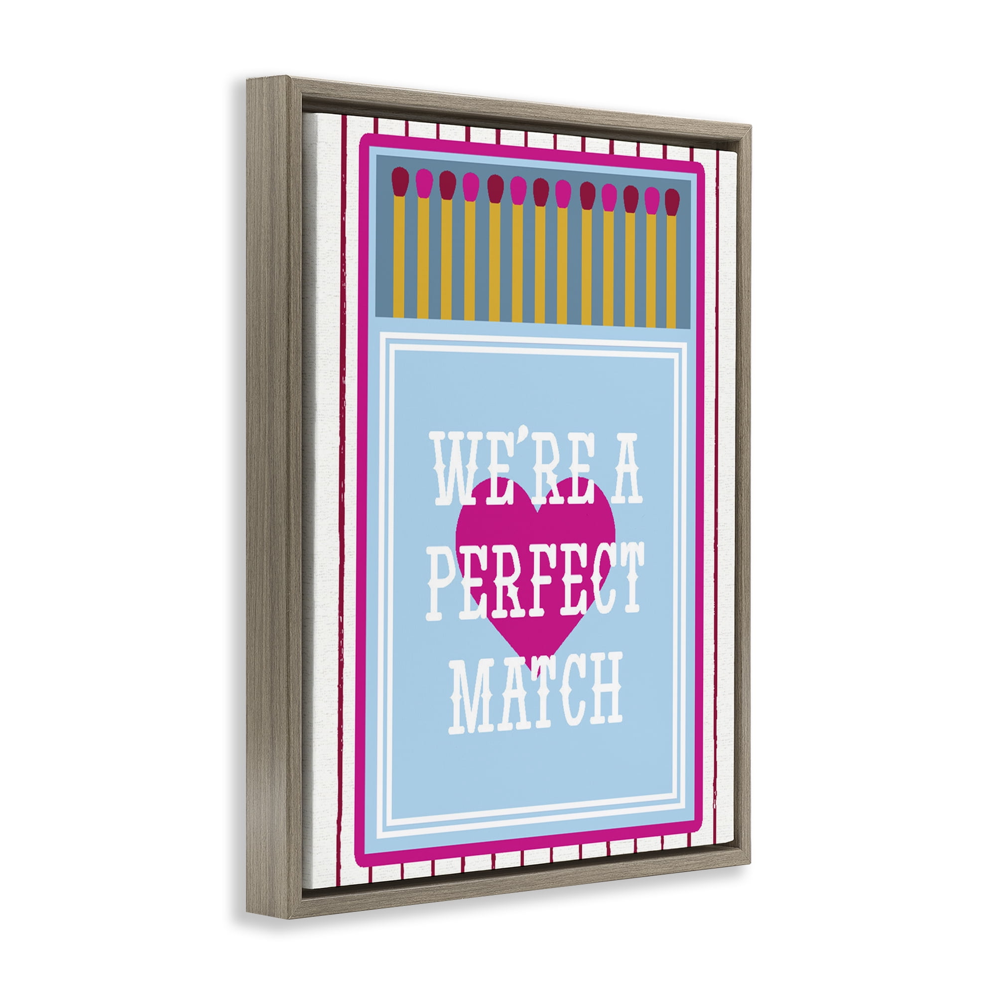 Stupell Industries We're A Perfect Match Brown Framed Floater Canvas Wall Art, design by Lil' Rue
