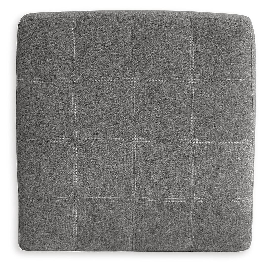 Signature Design by Ashley Marleton Contemporary Square Oversized Firmly Cushioned Accent Ottoman with Exposed Faux Wood Finish, Gray