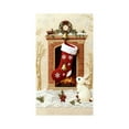 thumbnail image 2 of Cinvoph Christmas Door Cover Stereoscopic Embroidery Hanging Banner, Winter Festive AccentsDecor for Home Party Holiday Indoor Outdoor Durable Front Porch Entry Door Decor 35"x72", 2 of 6