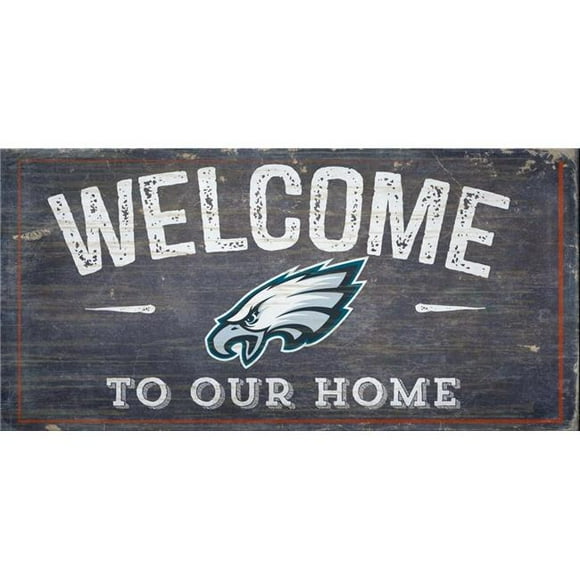 Philadelphia Eagles Welcome Distressed 6 x 12