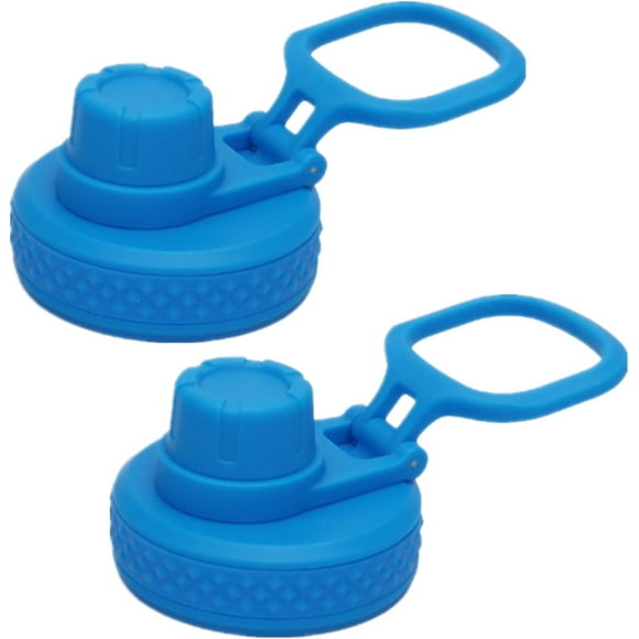TRAHOO-Spout Lid for Hydro Flask Wide Mouth 12, 18, 32, 40, 64 OZ Water Bottles Flip Lid for Hydro flask Wide Mouth (Light Blue, 2Pcs)