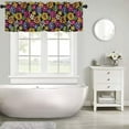 thumbnail image 4 of Boho Floral 70s Retro Valances Curtains Vintage Bohemian Flowers Funky Bright Color Groovy Windows Short Curtain Valance for Kitchen Bedroom Bathroom Decor with Rod Pocket, 1 Panel 54X18 Inches, 4 of 5