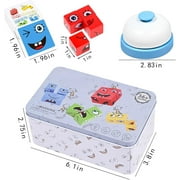 TAETOE Wooden Face Changing Magic Cube Game, Expression Puzzle Building Blocks Pattern Matching Game, Educational Puzzles Toy Board Games for Kids and Adults with Bell