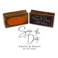 thumbnail image 1 of Printtoo Personalized Save The Date Round Custom Stamper Wedding Rubber Wood Mounted Stamp-1.77 Inches Diamater, 1 of 4