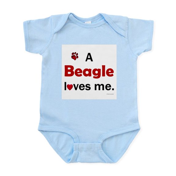 CafePress - A Beagle Loves Me Infant Bodysuit - Baby Light Bodysuit
