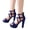 Dark Blue, variant on Women's Platform High Heels Strappy Sandals Open Toe Dress Shoes for Party Wedding Bridal with Back Zipper Black Size 6