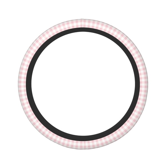 Picia Pink Checkboard Car Steering Wheel Cover, Non-Slip, Breathable, Universal 15 inch