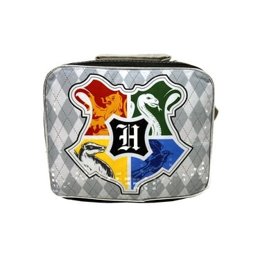 Harry Potter Insulated Lunch Bag w/ Shoulder Strap Hogwarts Crest Light Gray