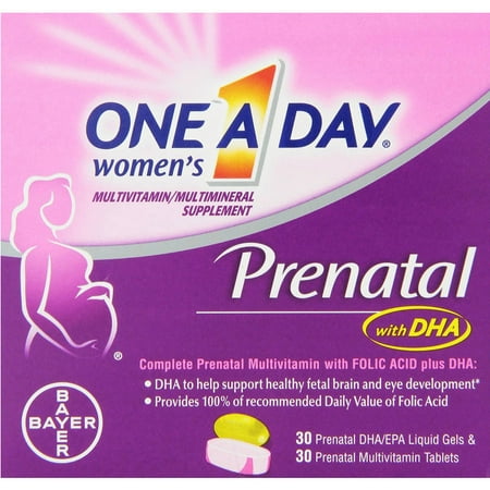 One A Day Women's Prenatal Two-Pill Multivitamin with DHA Liquid Gels & Tablets, 60 (The Best Prenatal Pills)