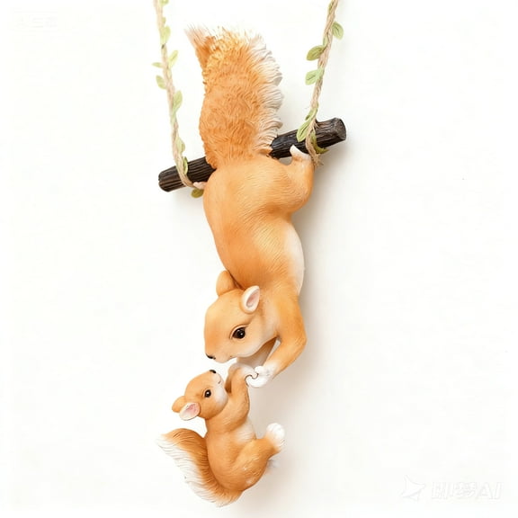 Garden Statue Resin Squirrels Fashion Indoor and Outdoor Decorationsfor YardLawn Porch Decorative Presents Children