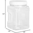 thumbnail image 3 of Plastic Storage Jars (6 Pack) - 32 Oz Square Plastic Canisters with Lids - Shatterproof Plastic Storage Jars with Lids - Reusable Wide Mouth Clear Plastic Containers with Lids - Stock Your Home, 3 of 8